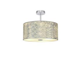 DK0785  Baymont 40cm Semi Flush 1 Light Polished Chrome, Silver Leaf, Frosted Diffuser